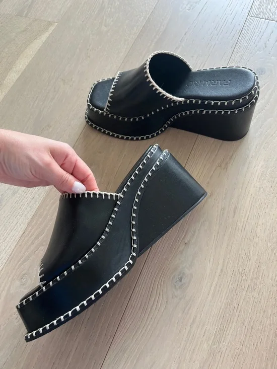 Farm Rio Black Wedge Mule Sandal - Picture 5 of 7